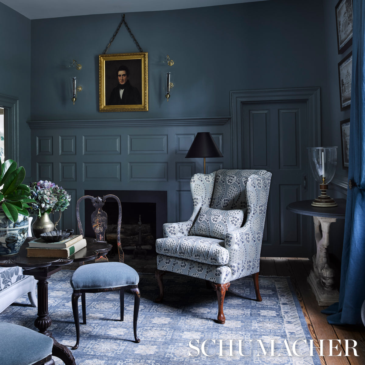 Schumacher Persephone Celestial Fabric - Eade's Wallpaper