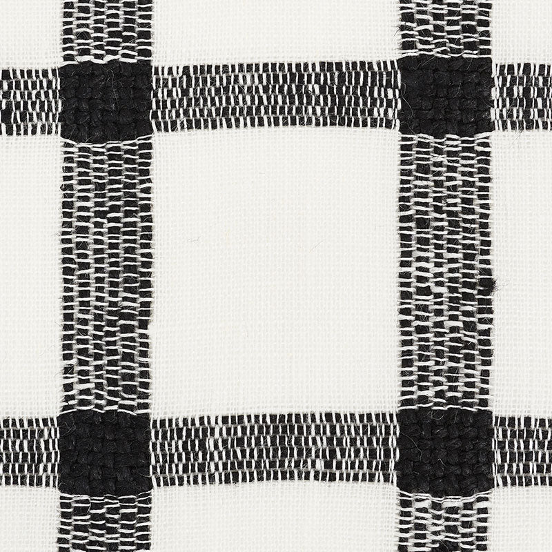 Schumacher Pauline Check Casement Blackwork Fabric - Eade's Wallpaper