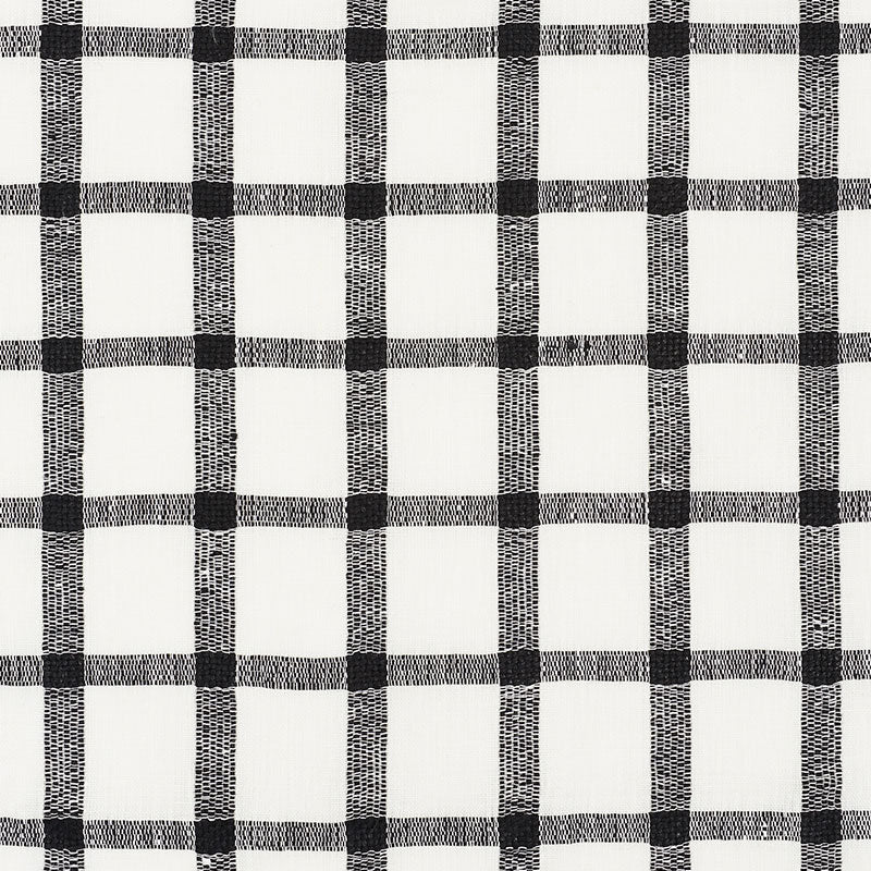 Schumacher Pauline Check Casement Blackwork Fabric - Eade's Wallpaper