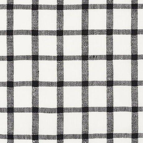 Schumacher Pauline Check Casement Blackwork Fabric - Eade's Wallpaper