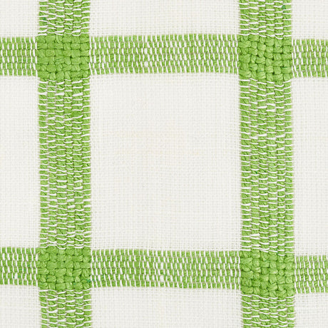 Schumacher Pauline Check Casement Leaf Fabric - Eade's Wallpaper