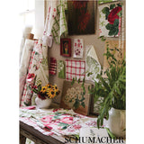Schumacher Pauline Check Casement Leaf Fabric - Eade's Wallpaper