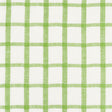 Schumacher Pauline Check Casement Leaf Fabric - Eade's Wallpaper