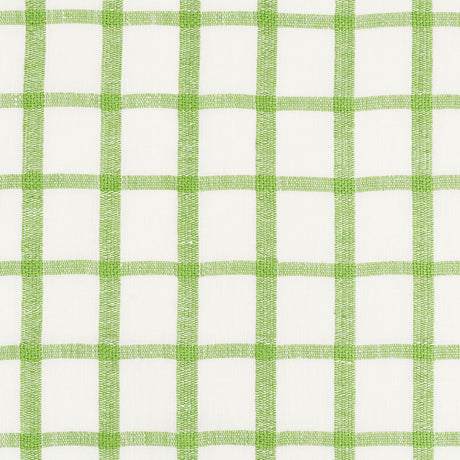 Schumacher Pauline Check Casement Leaf Fabric - Eade's Wallpaper