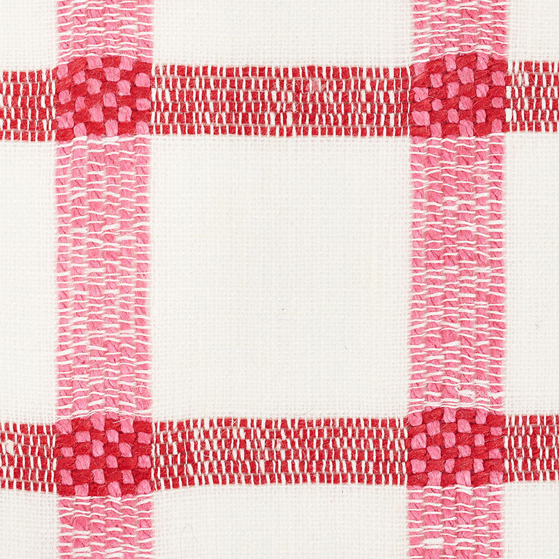 Schumacher Pauline Check Casement Rose Fabric - Eade's Wallpaper