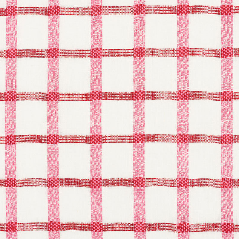 Schumacher Pauline Check Casement Rose Fabric - Eade's Wallpaper