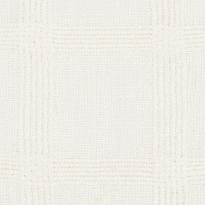 Schumacher Pauline Check Casement Whitework Fabric - Eade's Wallpaper