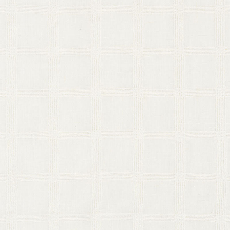 Schumacher Pauline Check Casement Whitework Fabric - Eade's Wallpaper