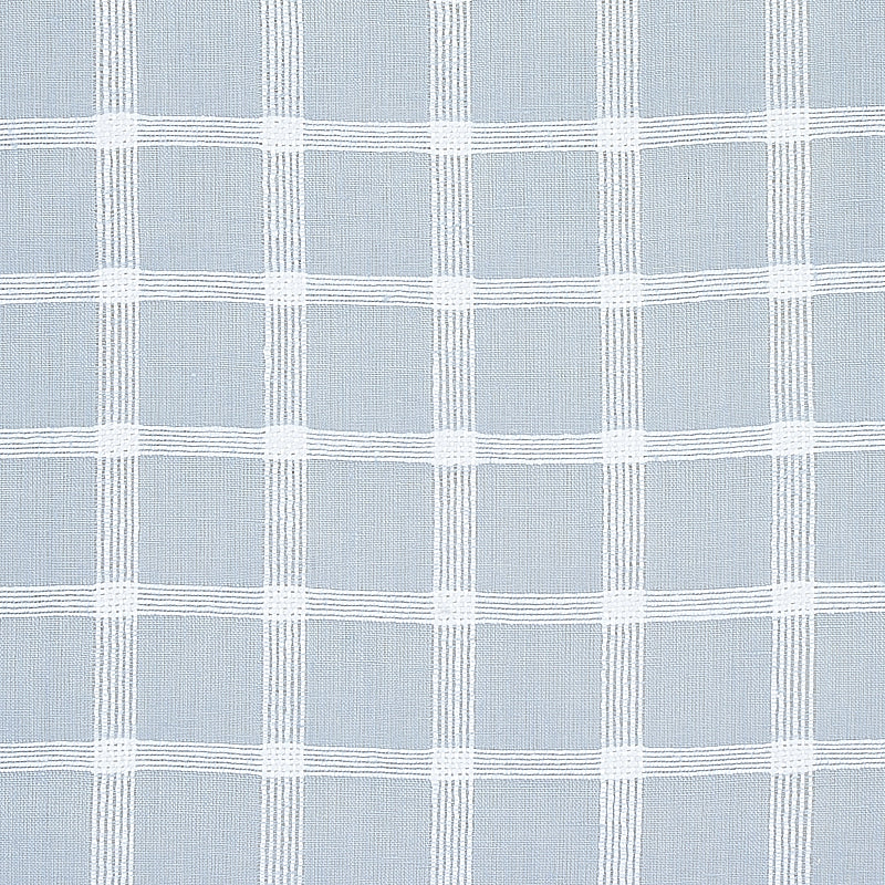 Schumacher Pauline Check Casement Chambray Fabric - Eade's Wallpaper
