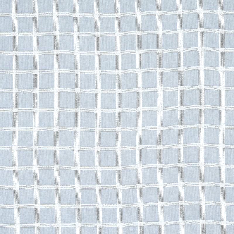 Schumacher Pauline Check Casement Chambray Fabric - Eade's Wallpaper
