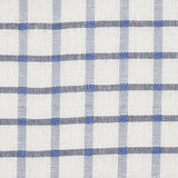 Schumacher Pauline Check Casement Blue Fabric - Eade's Wallpaper