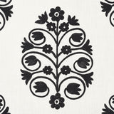 Schumacher Talitha Embroidery Blackwork Fabric - Eade's Wallpaper