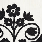 Schumacher Talitha Embroidery Blackwork Fabric - Eade's Wallpaper