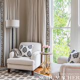 Schumacher Talitha Embroidery Blackwork Fabric - Eade's Wallpaper