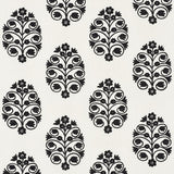 Schumacher Talitha Embroidery Blackwork Fabric - Eade's Wallpaper