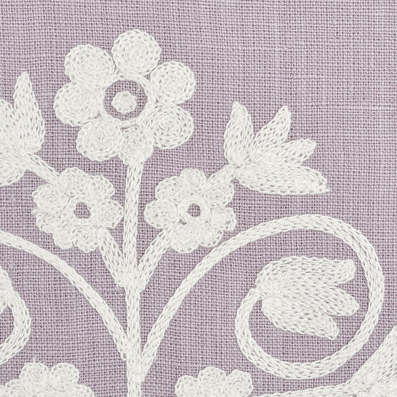 Schumacher Talitha Embroidery Wisteria Fabric - Eade's Wallpaper