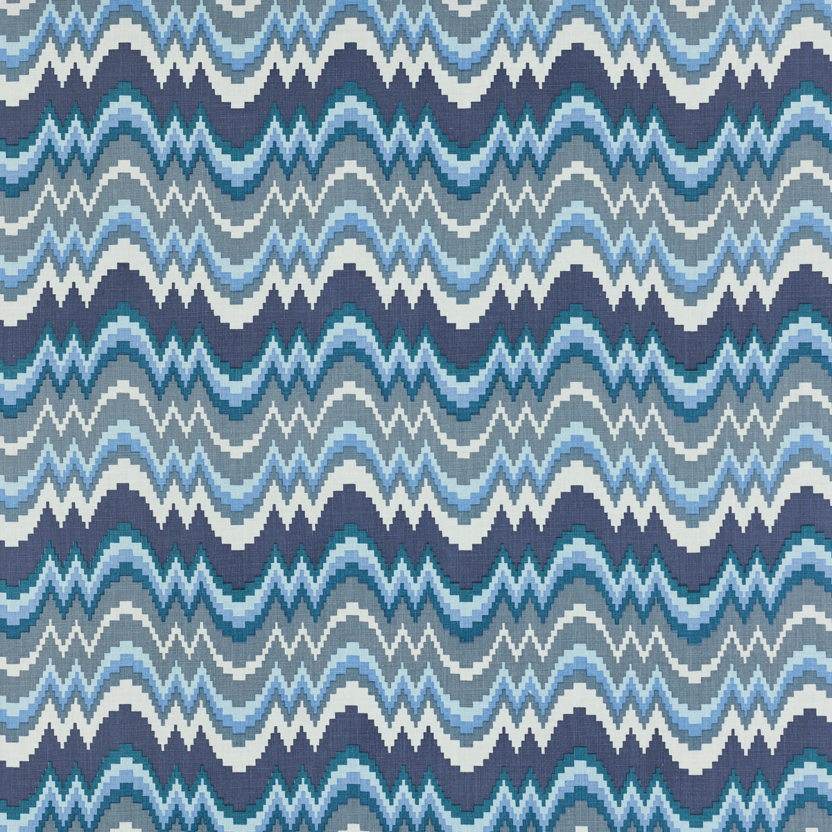 Schumacher 720B59 FLAMESTITCH in INDIGO Fabric - RAOUL TEXTI