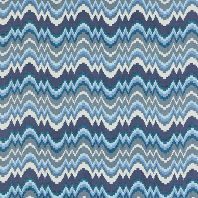 Schumacher 720B59 FLAMESTITCH in INDIGO Fabric - RAOUL TEXTI