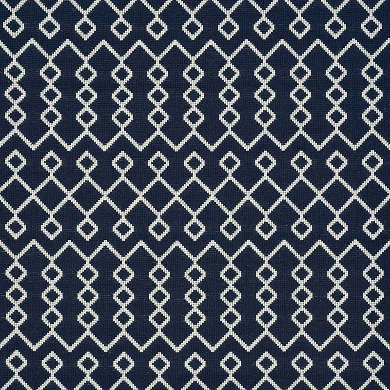 Schumacher 72110 BRICOLETTE in NAVY Fabric - ESSENTIALS: MID
