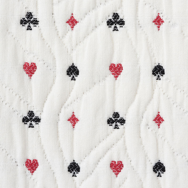 Schumacher Le Joueur Matelassé Rouge Et Noir Fabric - Eade's Wallpaper