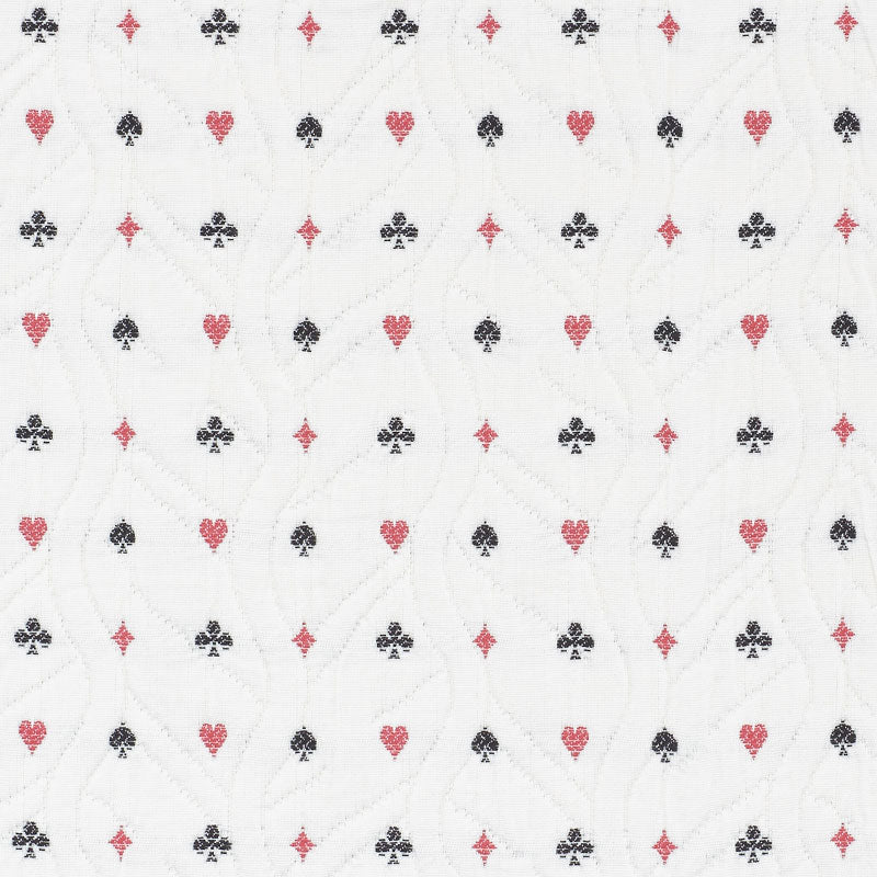 Schumacher Le Joueur Matelassé Rouge Et Noir Fabric - Eade's Wallpaper
