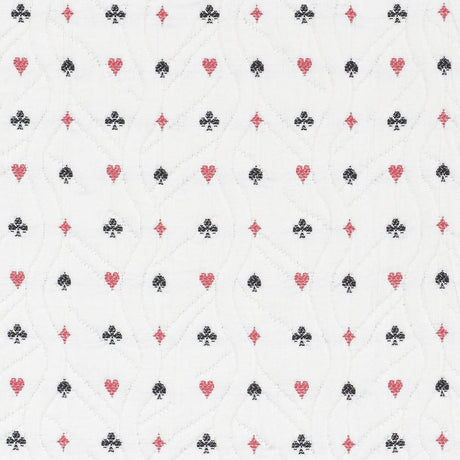 Schumacher Le Joueur Matelassé Rouge Et Noir Fabric - Eade's Wallpaper