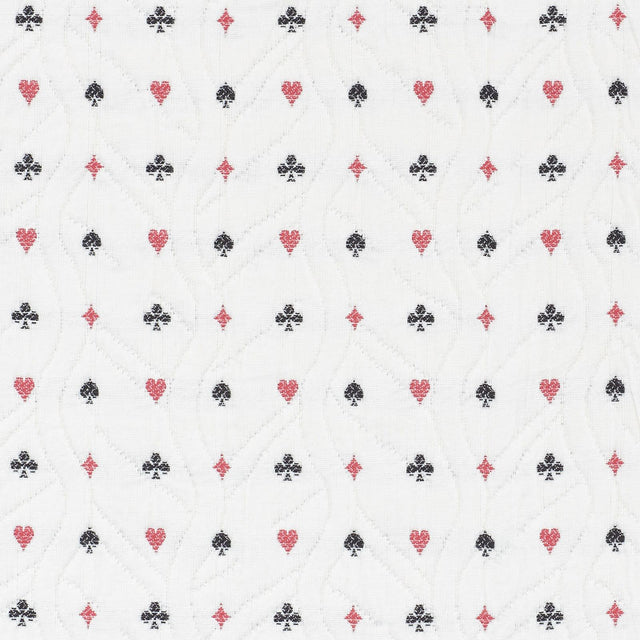 Schumacher Le Joueur Matelassé Rouge Et Noir Fabric - Eade's Wallpaper