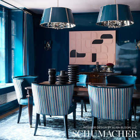 Schumacher Le Matelot Blue Fabric - Eade's Wallpaper
