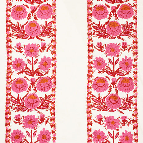 Schumacher Marguerite Embroidery Blossom Fabric - Eade's Wallpaper