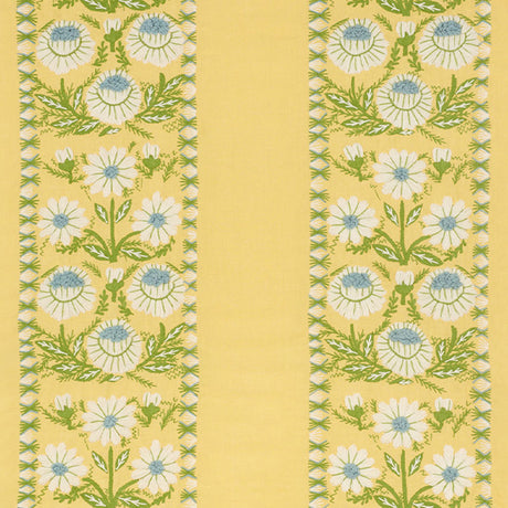 Schumacher Marguerite Embroidery Buttercup Fabric - Eade's Wallpaper