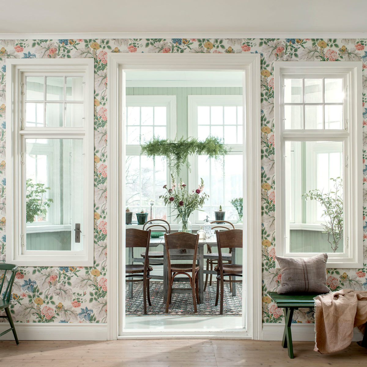 Schumacher Carnation Garden Mural Multi Wallpaper