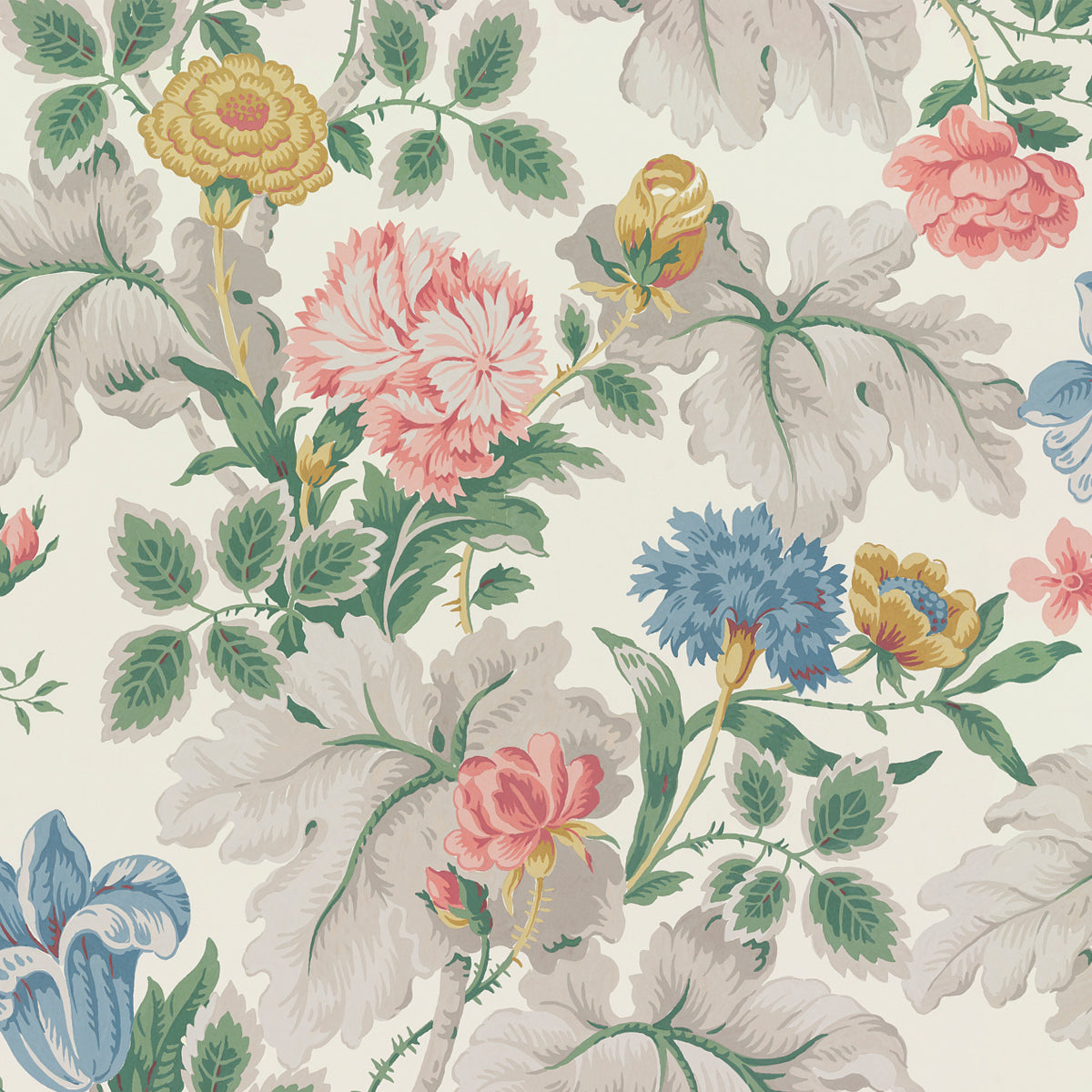 Schumacher Carnation Garden Mural Multi Wallpaper