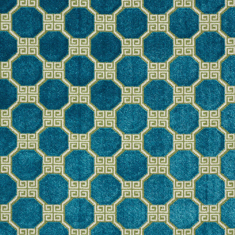 Schumacher Octavia Velvet Peacock Fabric - Eade's Wallpaper