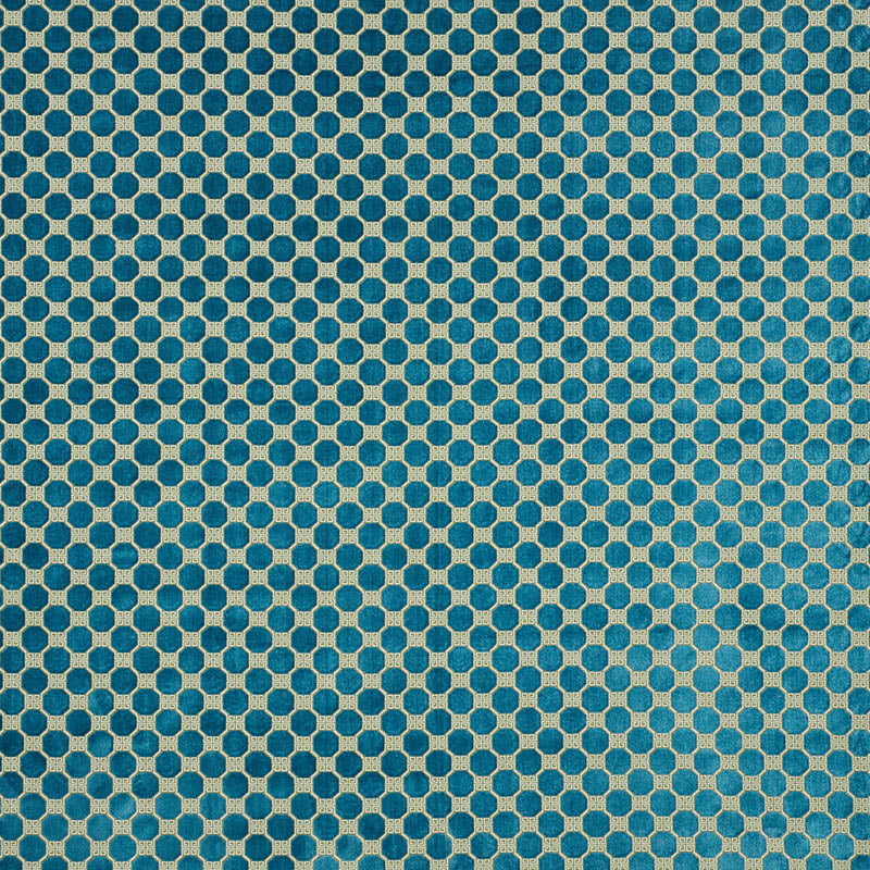 Schumacher Octavia Velvet Peacock Fabric - Eade's Wallpaper
