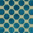 Schumacher Octavia Velvet Peacock Fabric - Eade's Wallpaper