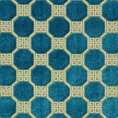 Schumacher Octavia Velvet Peacock Fabric - Eade's Wallpaper