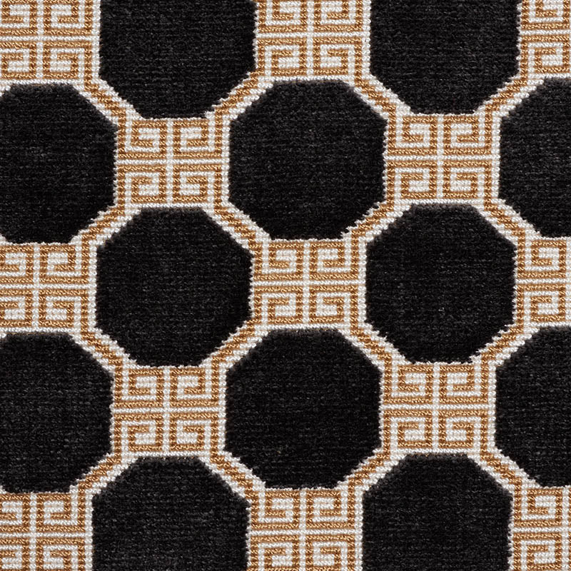 Schumacher Octavia Velvet Onyx Fabric - Eade's Wallpaper