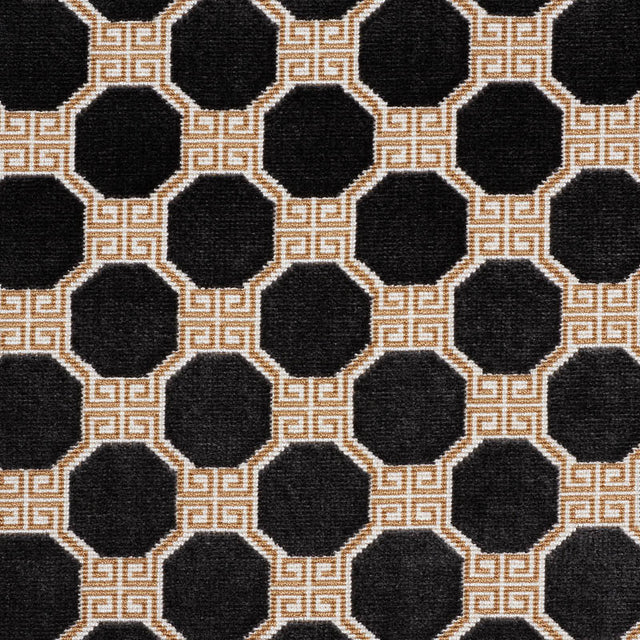 Schumacher Octavia Velvet Onyx Fabric - Eade's Wallpaper