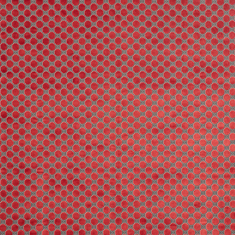 Schumacher Octavia Velvet Ruby Fabric - Eade's Wallpaper