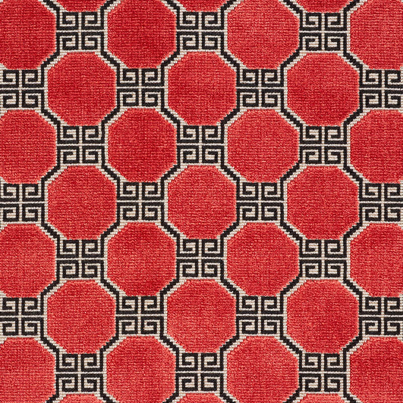Schumacher Octavia Velvet Ruby Fabric - Eade's Wallpaper