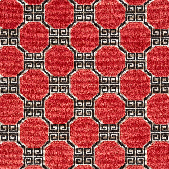 Schumacher Octavia Velvet Ruby Fabric - Eade's Wallpaper