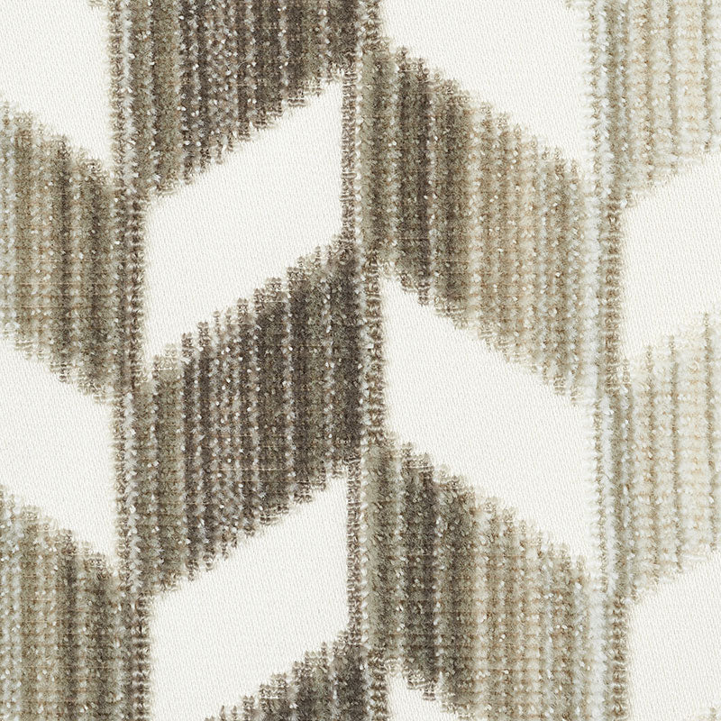 Schumacher Chevron Strié Velvet Stone Fabric