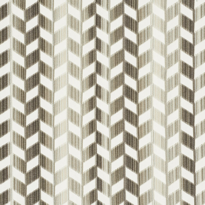Schumacher Chevron Strié Velvet Stone Fabric