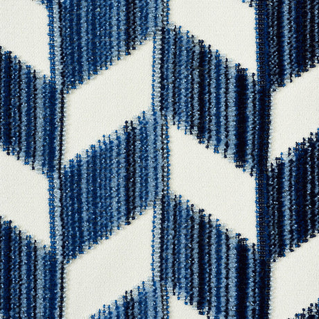 Schumacher Chevron Strié Velvet Lapis Fabric