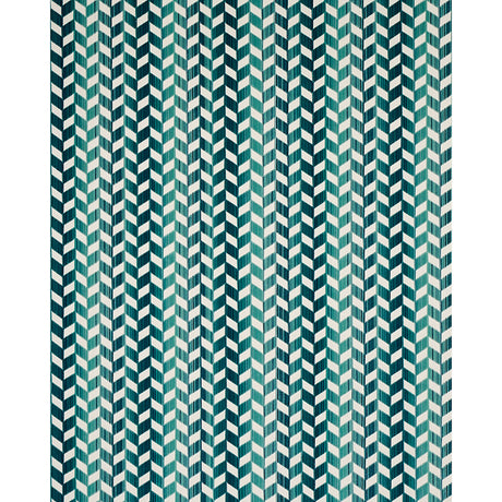 Schumacher Chevron Strié Velvet Peacock Fabric