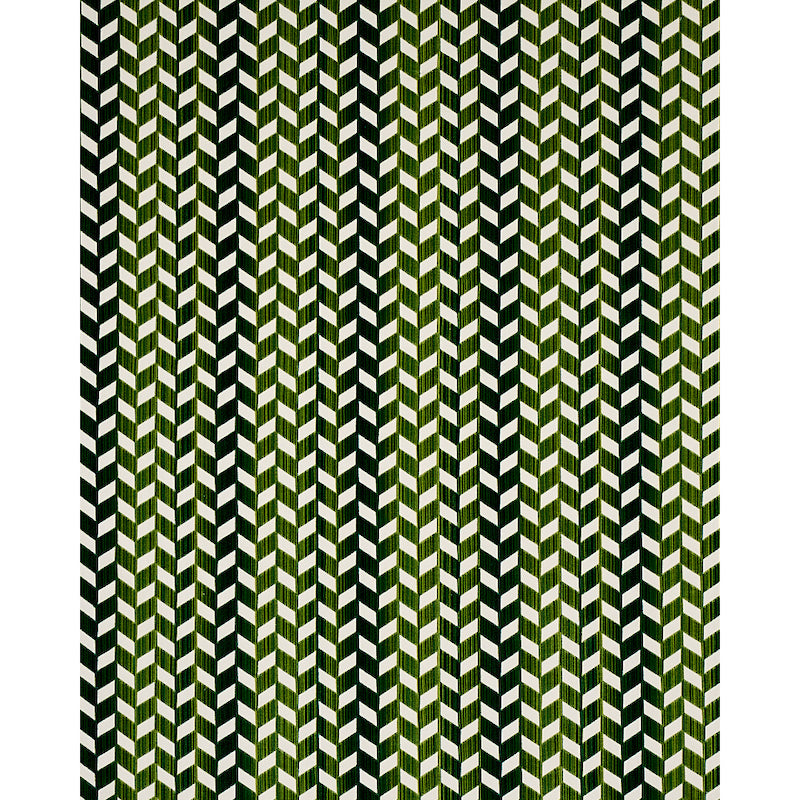 Schumacher Chevron Strié Velvet Emerald Fabric