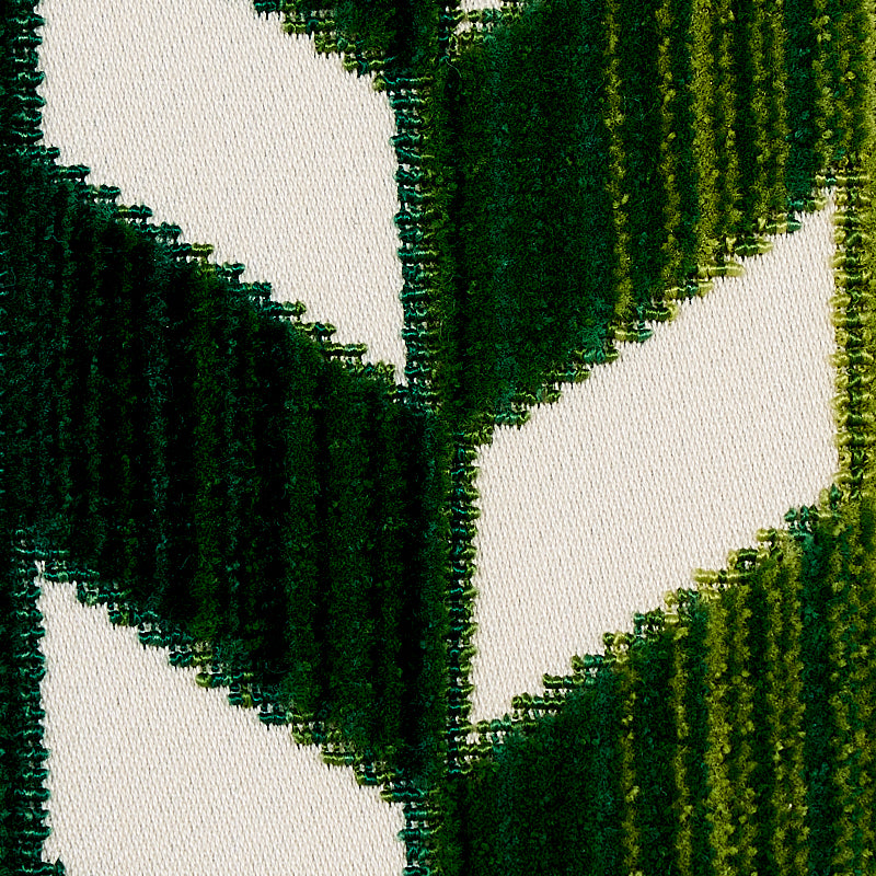 Schumacher Chevron Strié Velvet Emerald Fabric