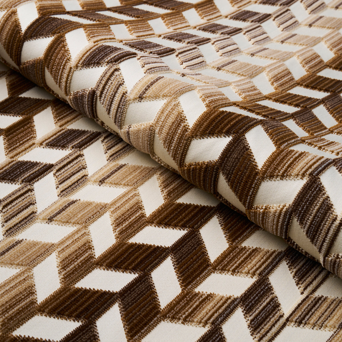 Schumacher Chevron Strié Velvet Gold Fabric