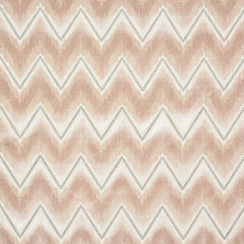 Schumacher Chevron Velvet Blush Fabric