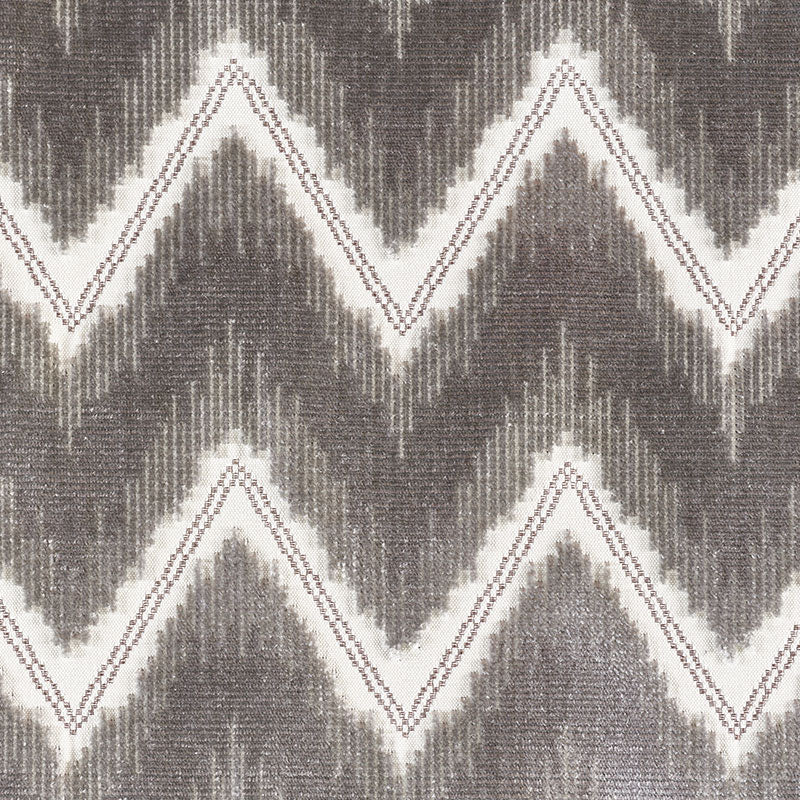 Schumacher Chevron Velvet Grey Fabric